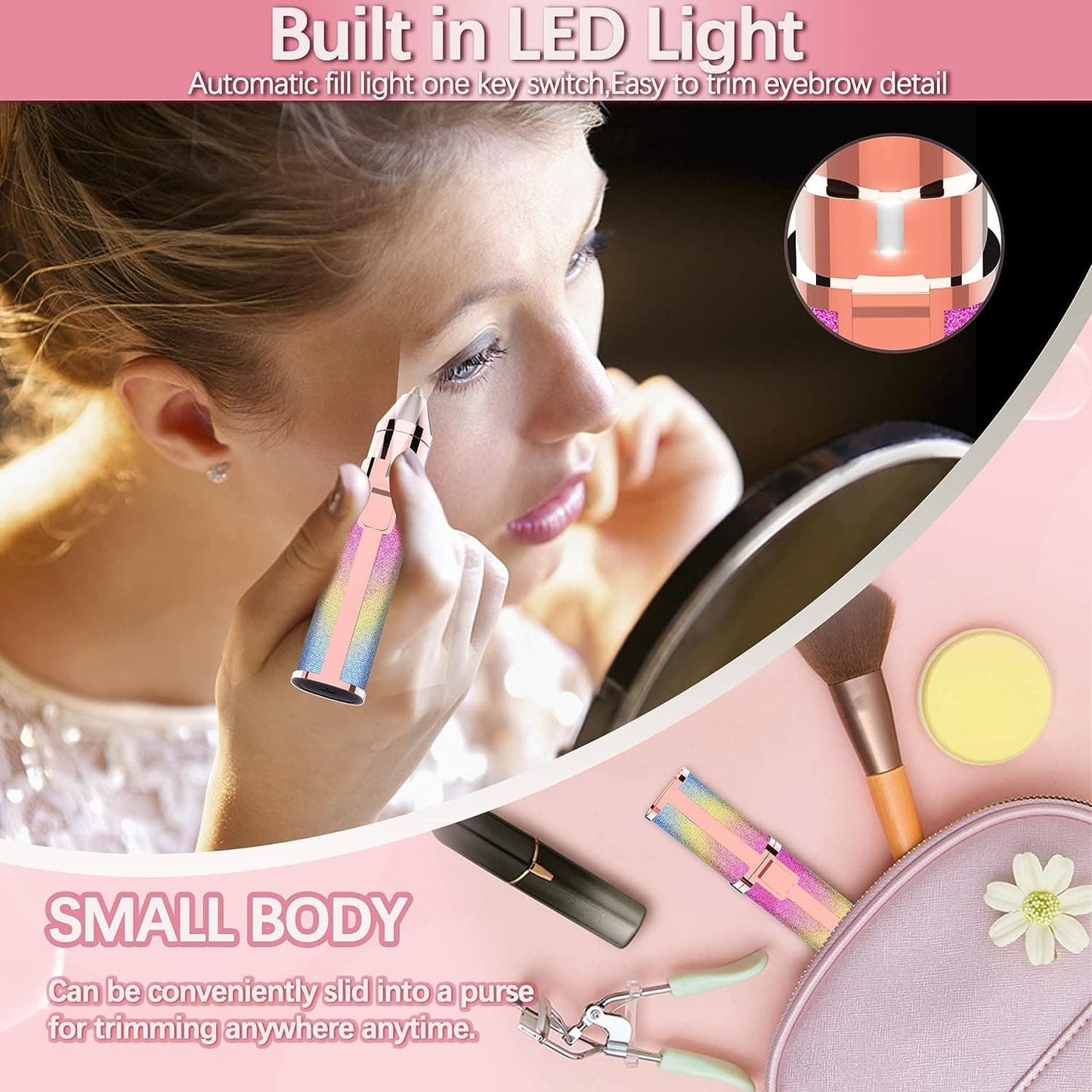 2 in 1 Electric Eyebrow Trimmer & Shaver Model 203A – Rechargeable, Painless Hair Removal for Women