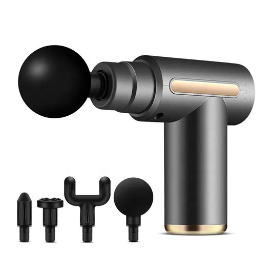 4 In 1 Massage Gun | Deep Tissue Percussion Massager With 4 Attachments | Handheld Electric Body Relaxation Therapy For Pain Relief & Recovery (Random Color)