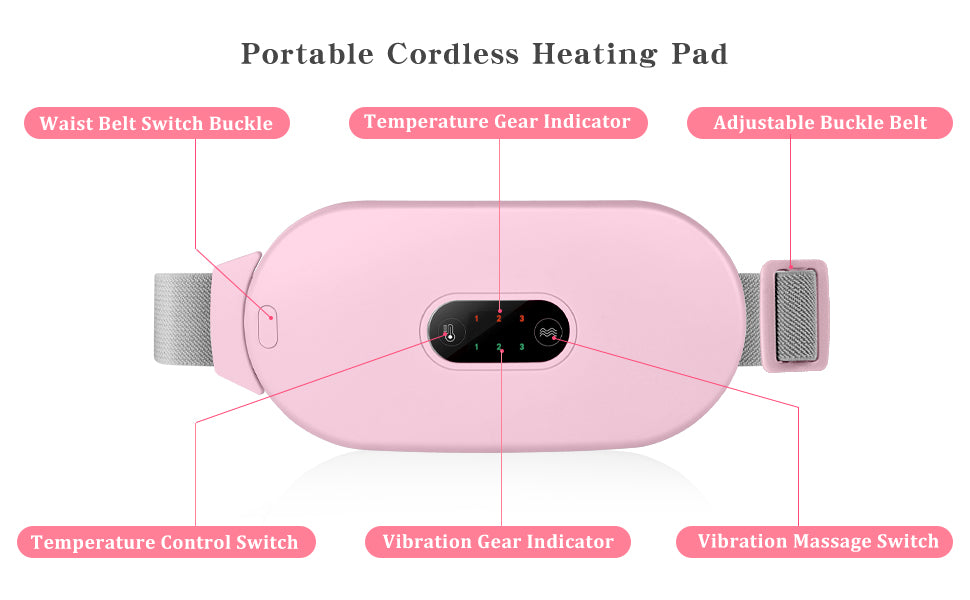 Heating Pad women Period Pain Cramp Relief Belt -Portable Menstrual Heating “Portable Period Relief Heating Pad Belt for Women”