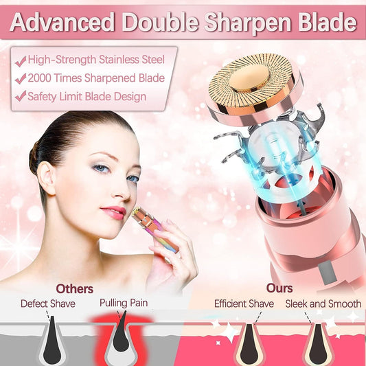 2 in 1 Electric Eyebrow Trimmer & Shaver Model 203A – Rechargeable, Painless Hair Removal for Women