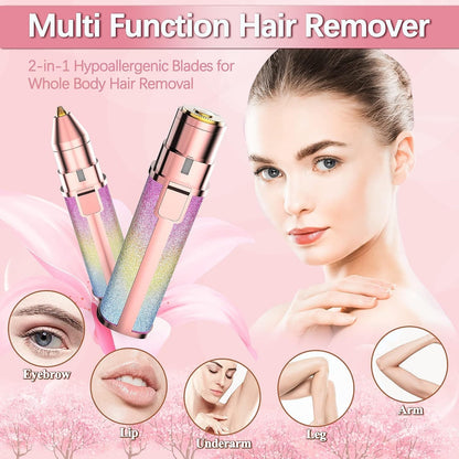 2 in 1 Electric Eyebrow Trimmer & Shaver Model 203A – Rechargeable, Painless Hair Removal for Women