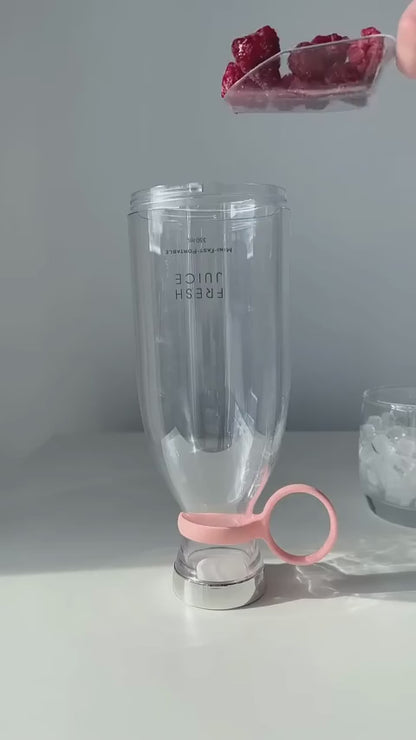 Portable 6 Blades Mini Bottle Juicer | USB Rechargeable Smoothie Blender | Powerful Personal Fruit Mixer For Travel, Gym & Home Use (Random Color)